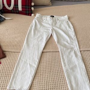 7 For All Mankind Women's Straight Leg White Jeans